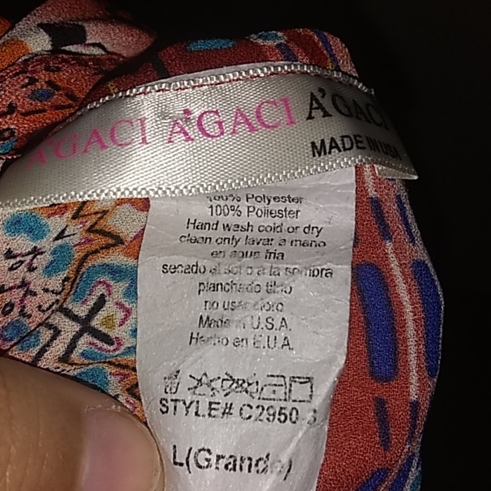 🍁A'gaci Multicolor Blouse Size L - Picture 7 of 7